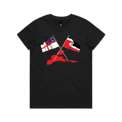 Maori Flags on Aotearoa Womens Maple Tee Thumbnail